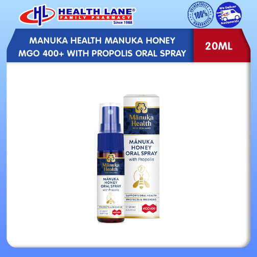 MANUKA HEALTH MANUKA HONEY MGO 400+ DENGAN PROPOLIS ORAL SPRAY **NON-HALAL** 20ML